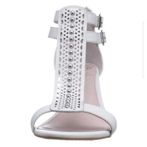 Vince Camuto Mayler Bone Leather Sandals 7 T Strap - Picture 2 of 8